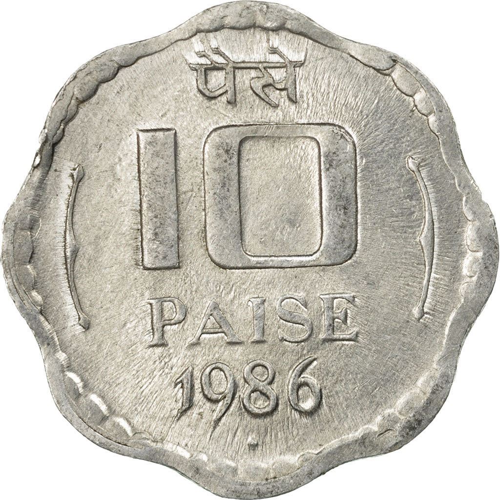 India | 10 Paise Coin | Ashoka lion | Km:39 | 1983 - 1993