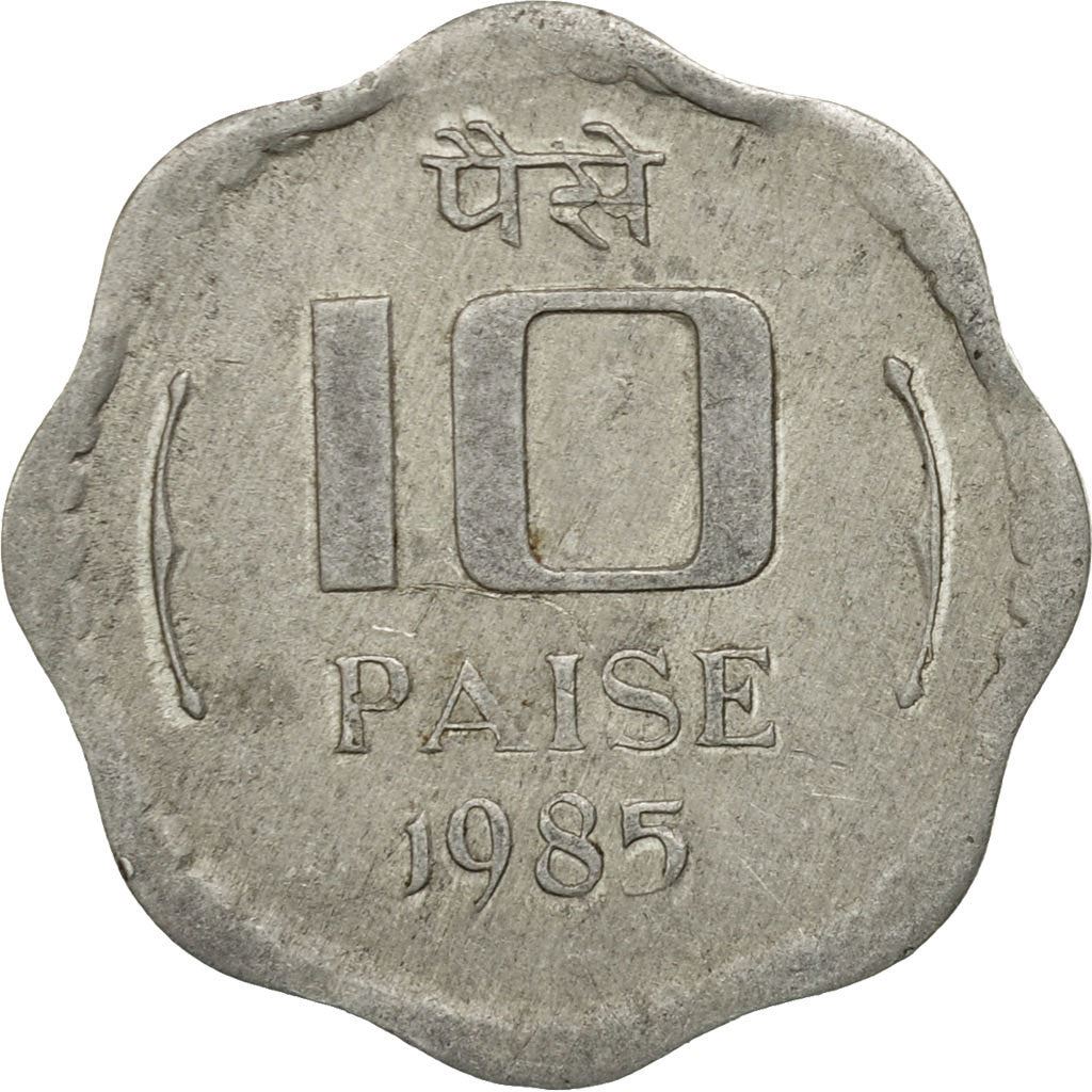 India | 10 Paise Coin | Ashoka lion | Km:39 | 1983 - 1993