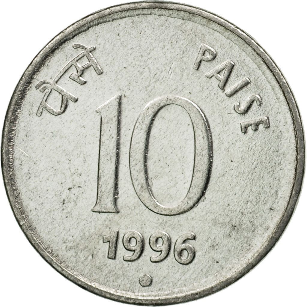 India | 10 Paise Coin | Asoka Lion | Km:40.1 | 1988 - 1998