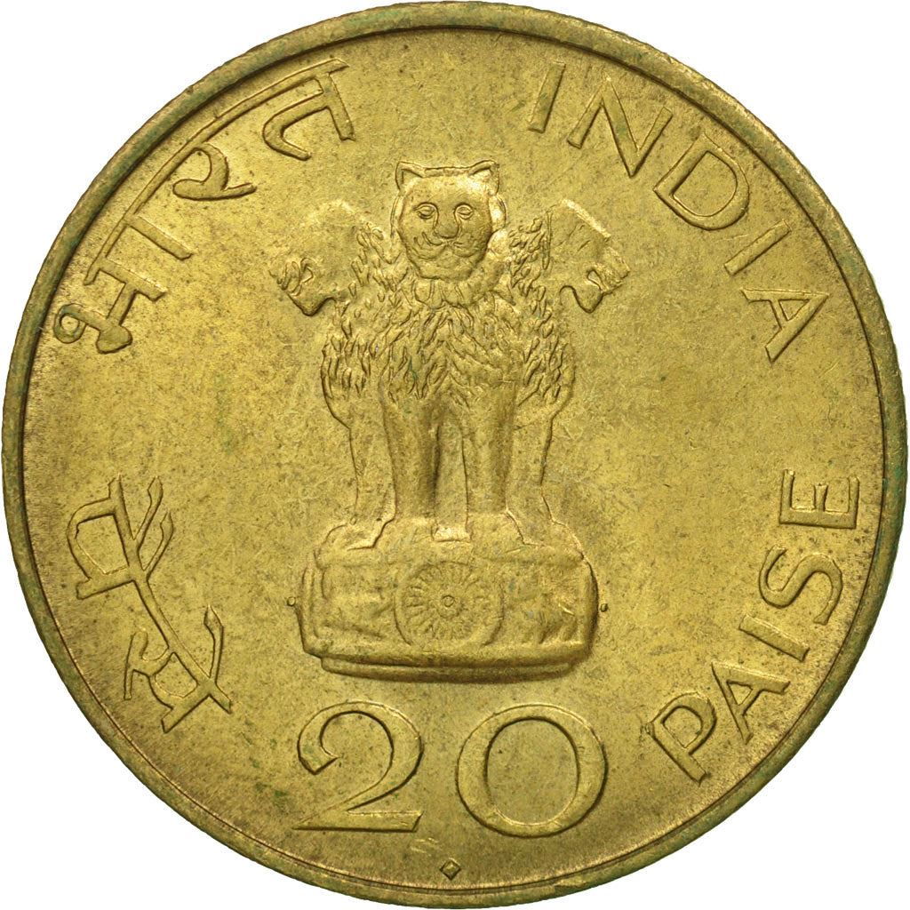 India | 20 Paise Coin | Gandhi | Km:42 | 1969