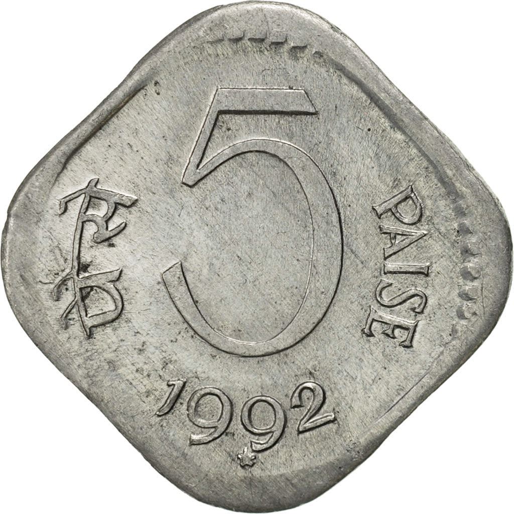 India | 5 Paise Coin | Ashoka lion | Km:23A | 1984 - 1994