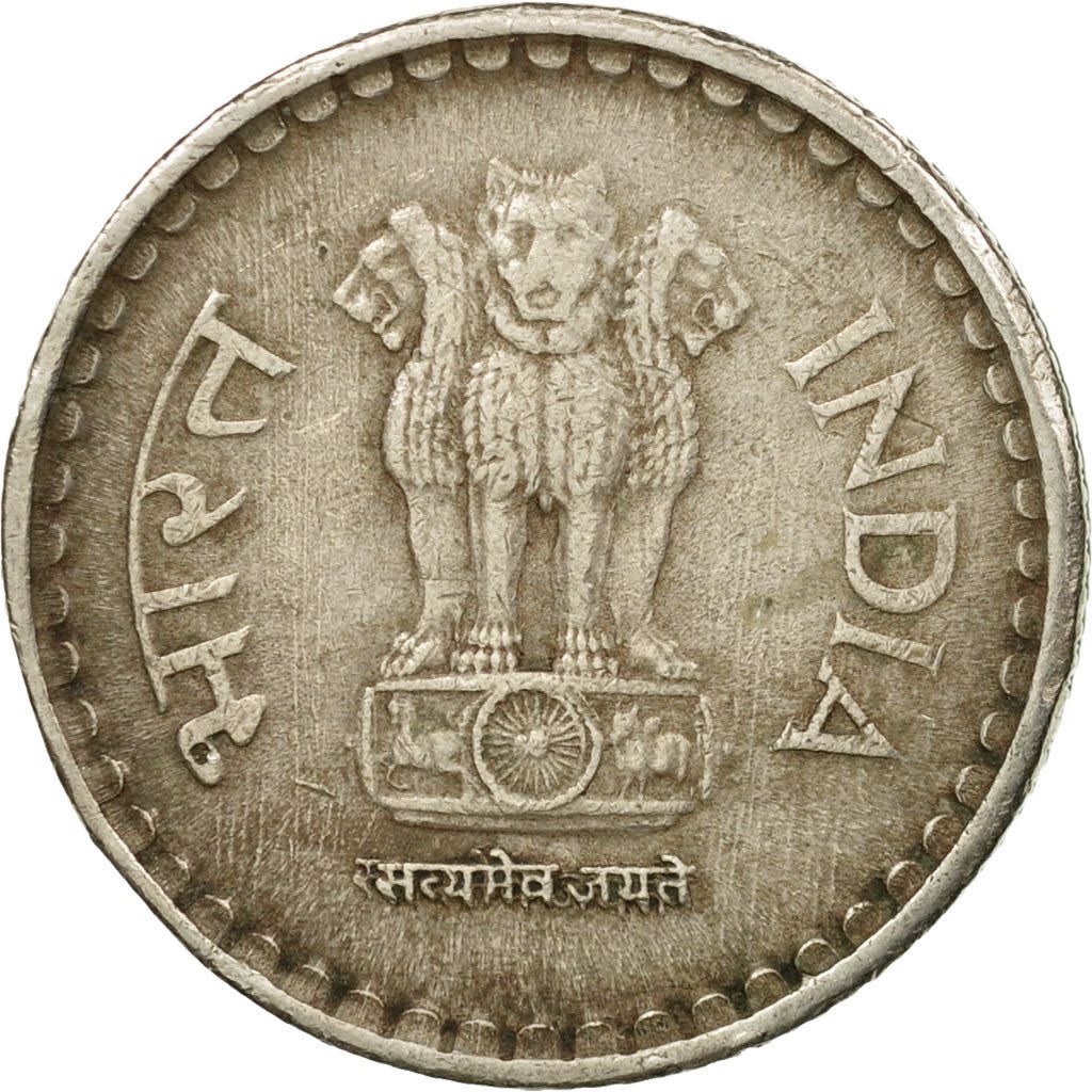 India | 5 Rupees Coin | Ashoka lion | Km:154 | 1992 - 2004