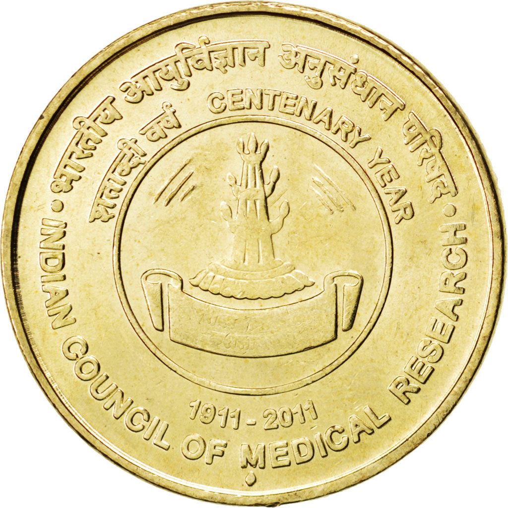 India | 5 Rupees Coin | Council of Medical Research | Km:396 | 2011