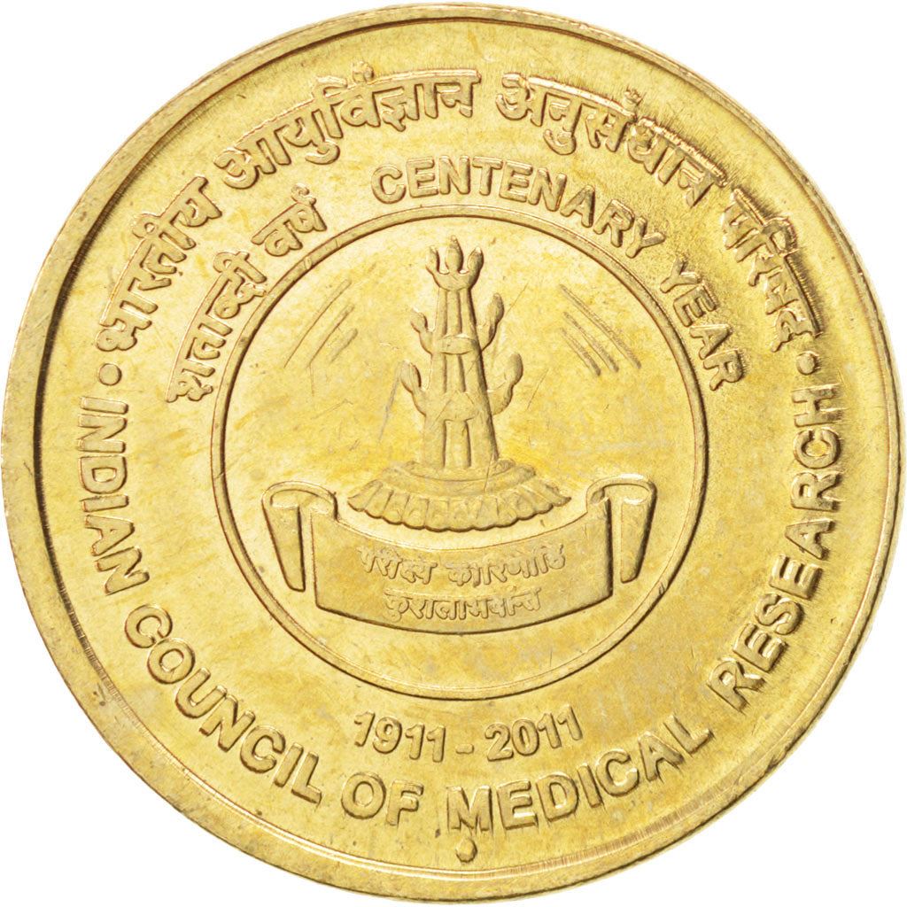 India | 5 Rupees Coin | Council of Medical Research | Km:396 | 2011