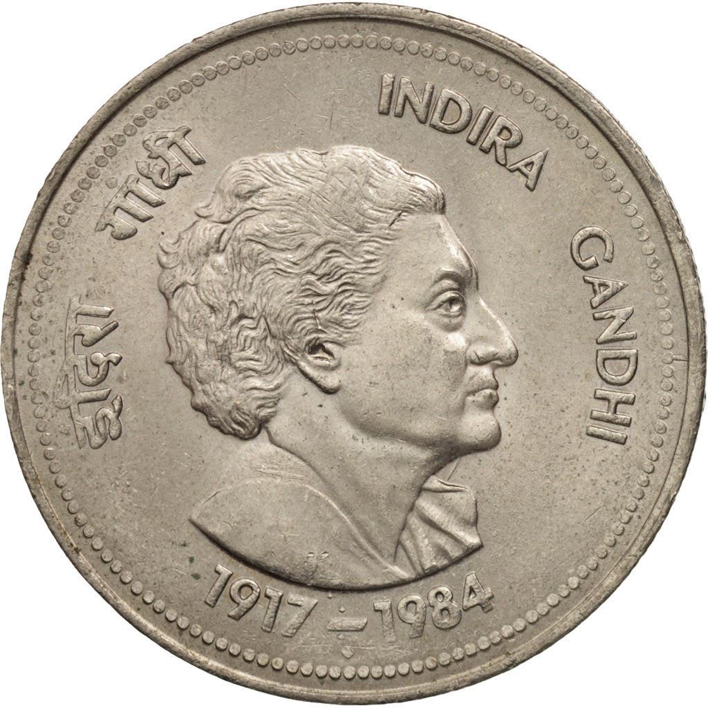 India | 5 Rupees Coin | Indira Gandhi | Km:150 | 1985