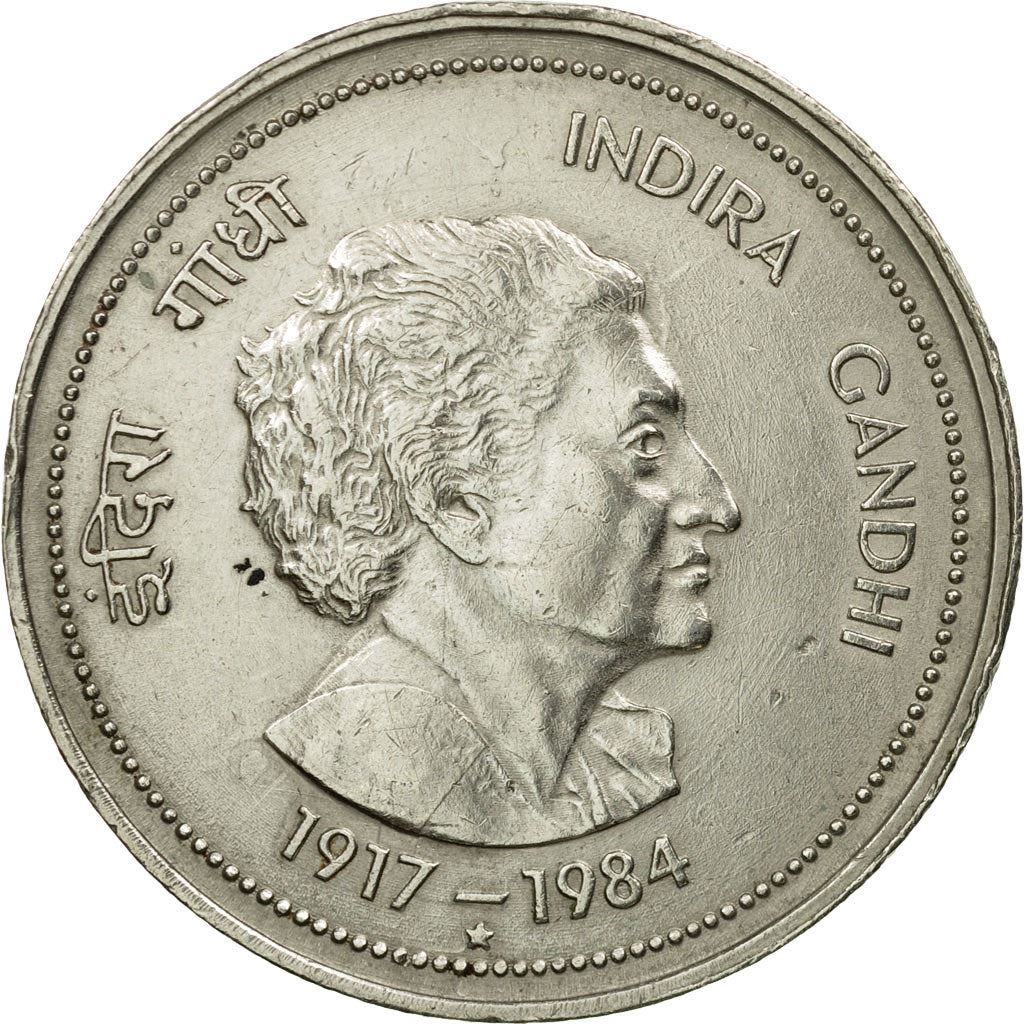 India | 5 Rupees Coin | Indira Gandhi | Km:150 | 1985