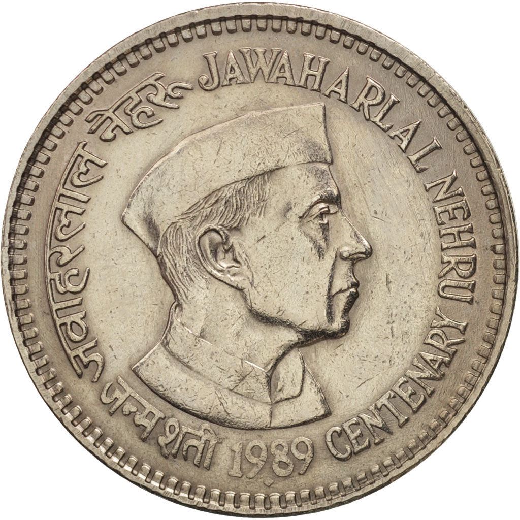 India | 5 Rupees Coin | Jawaharlal Nehru | Km:151 | 1989