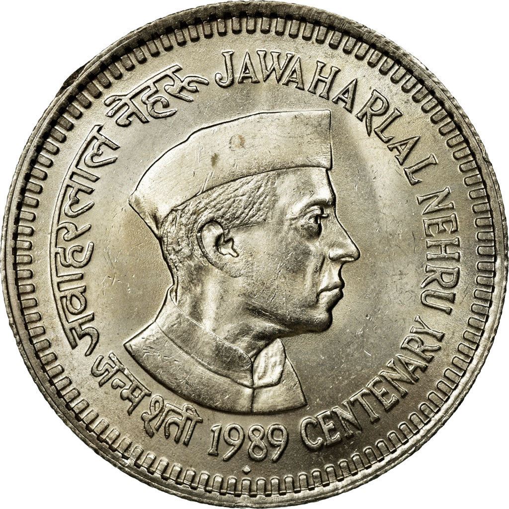 India | 5 Rupees Coin | Jawaharlal Nehru | Km:151 | 1989