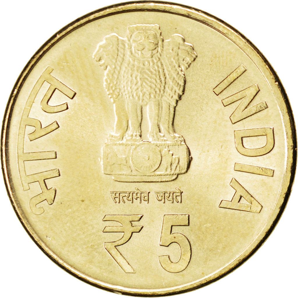 India | 5 Rupees Coin | Kolkata Mint | Km:443 | 2012