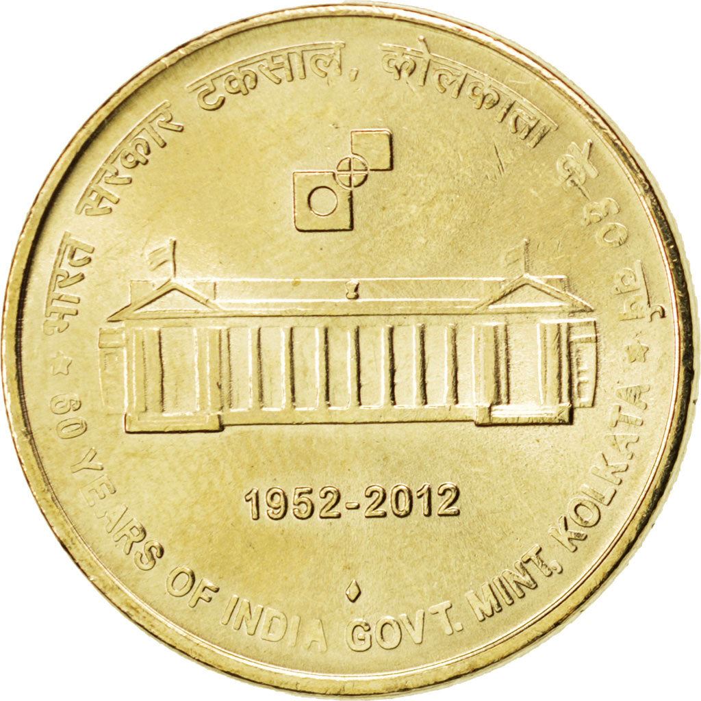 India | 5 Rupees Coin | Kolkata Mint | Km:443 | 2012