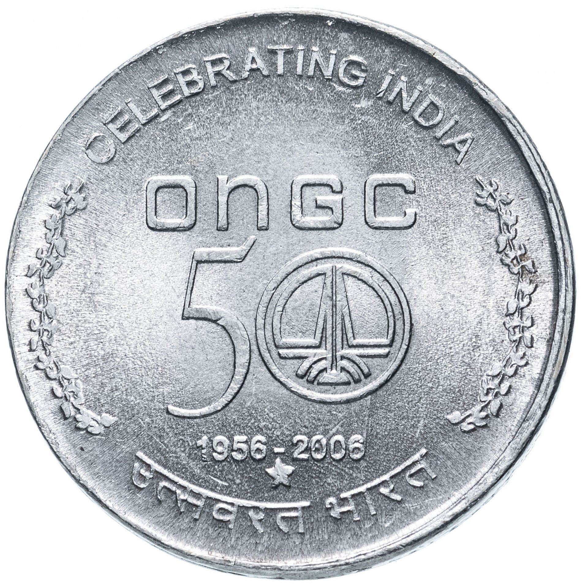 India | 5 Rupees Coin | ONGC Anniversary | Km:354 | 2006