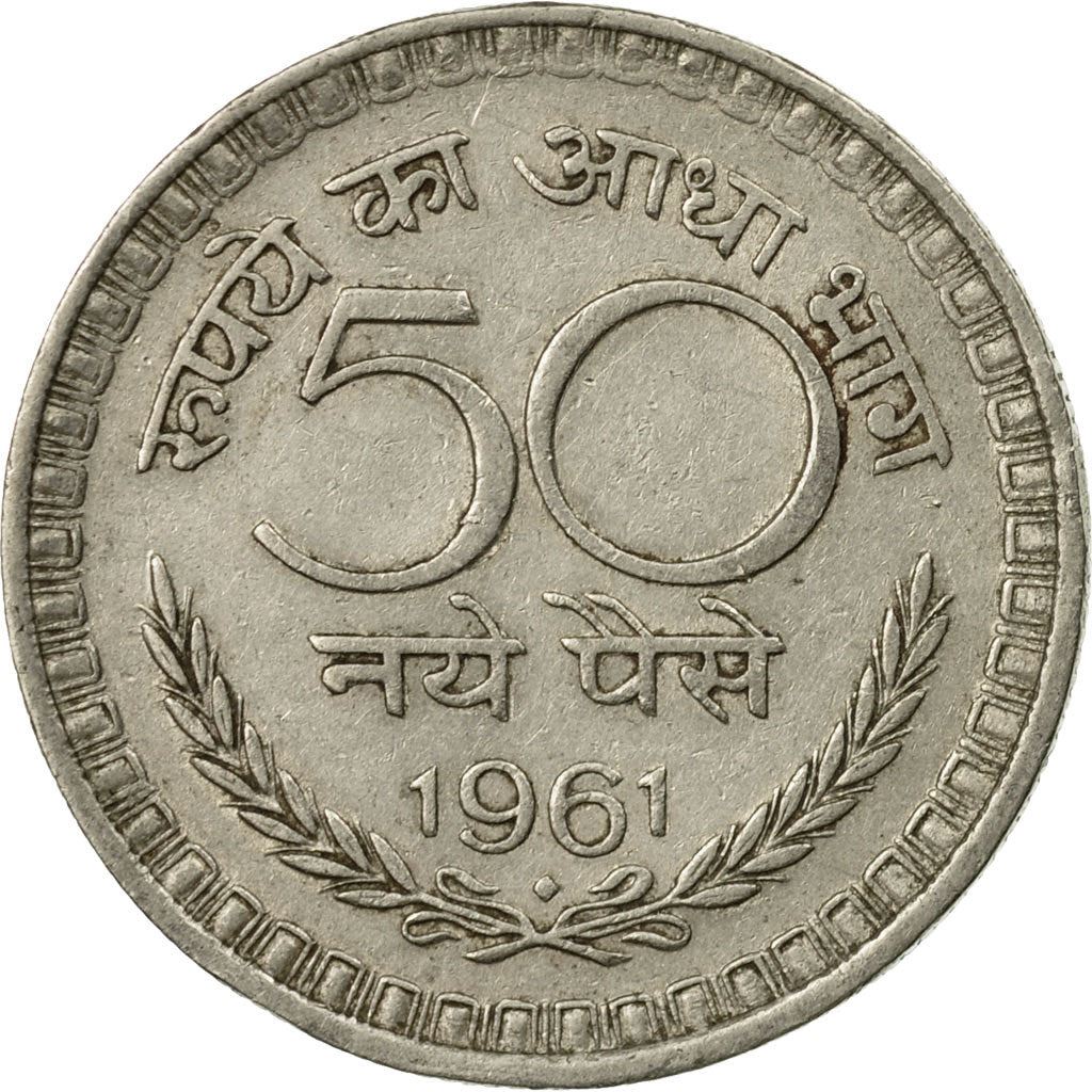 India | 50 Naye Paise Coin | Ashoka lion | Km:55 | 1960 - 1963