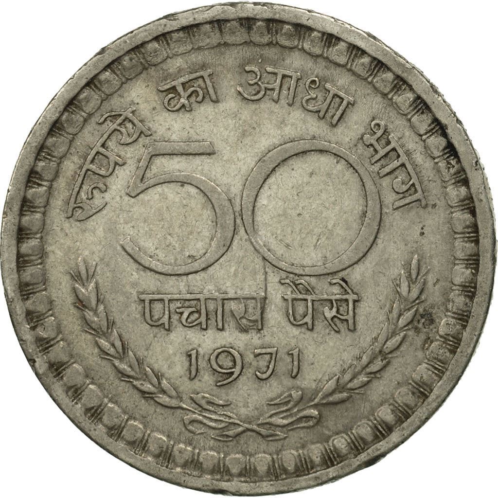 India | 50 Paise Coin | Asoka lion | Km:58.2 | 1968 - 1971