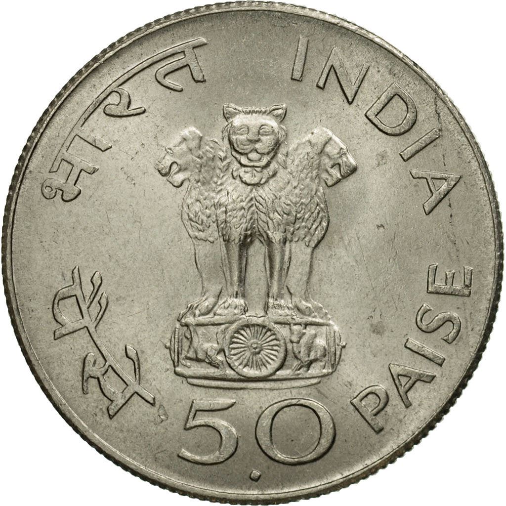 India | 50 Paise Coin | Gandhi | Km:59 | 1969