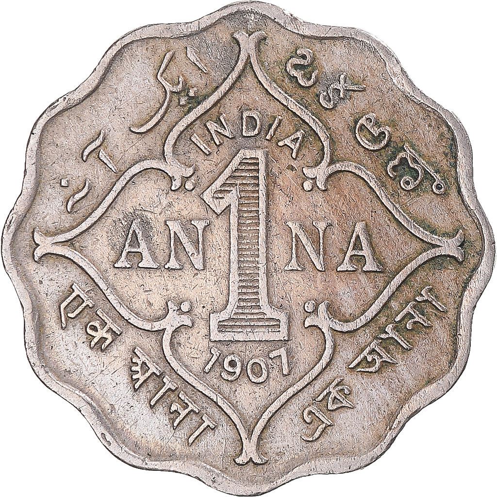 India - British | 1 Anna Coin | King Edward VII | Km:504 | 1906 - 1910