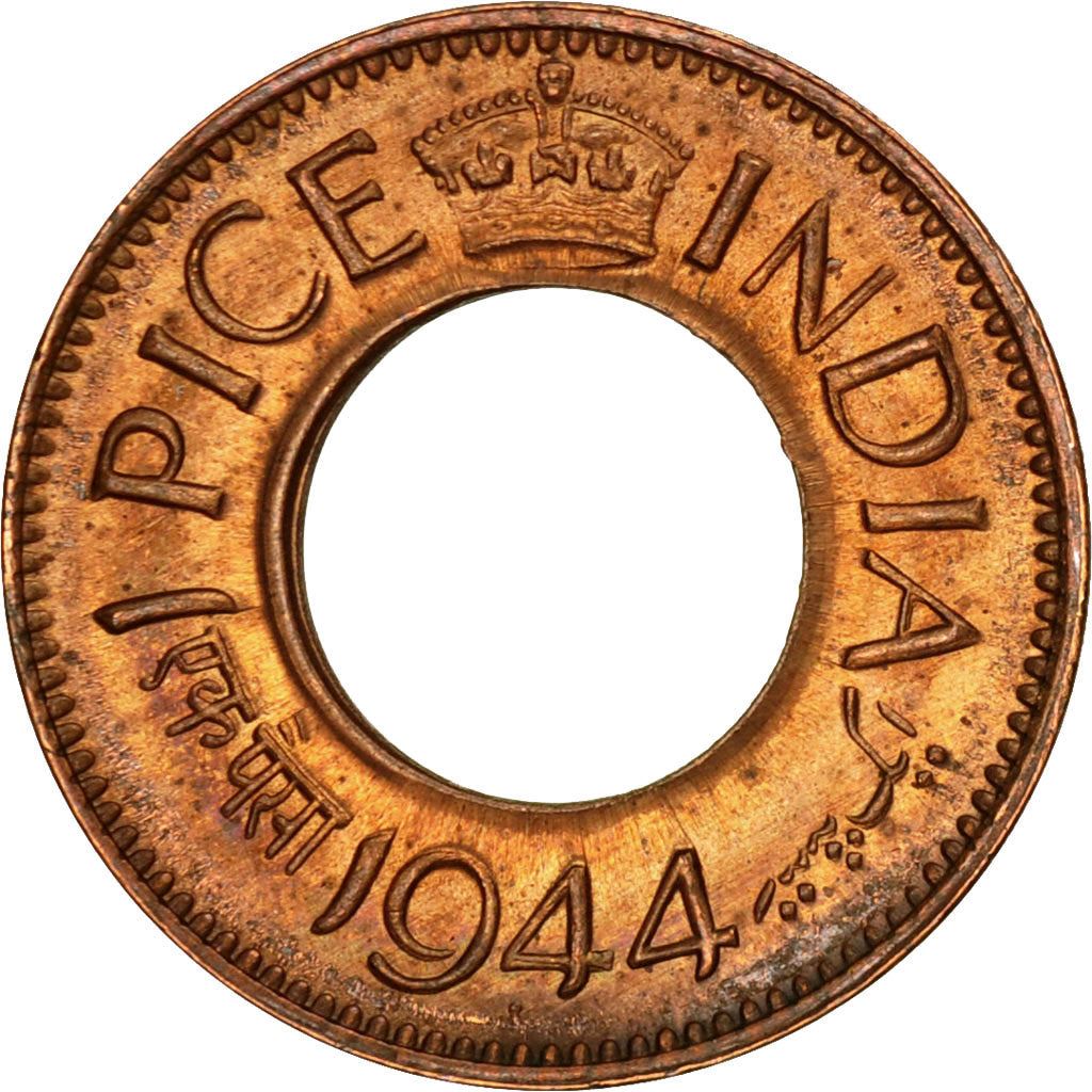 India - British | 1 Pice Coin | Wreath | Km:533 | 1943 - 1947