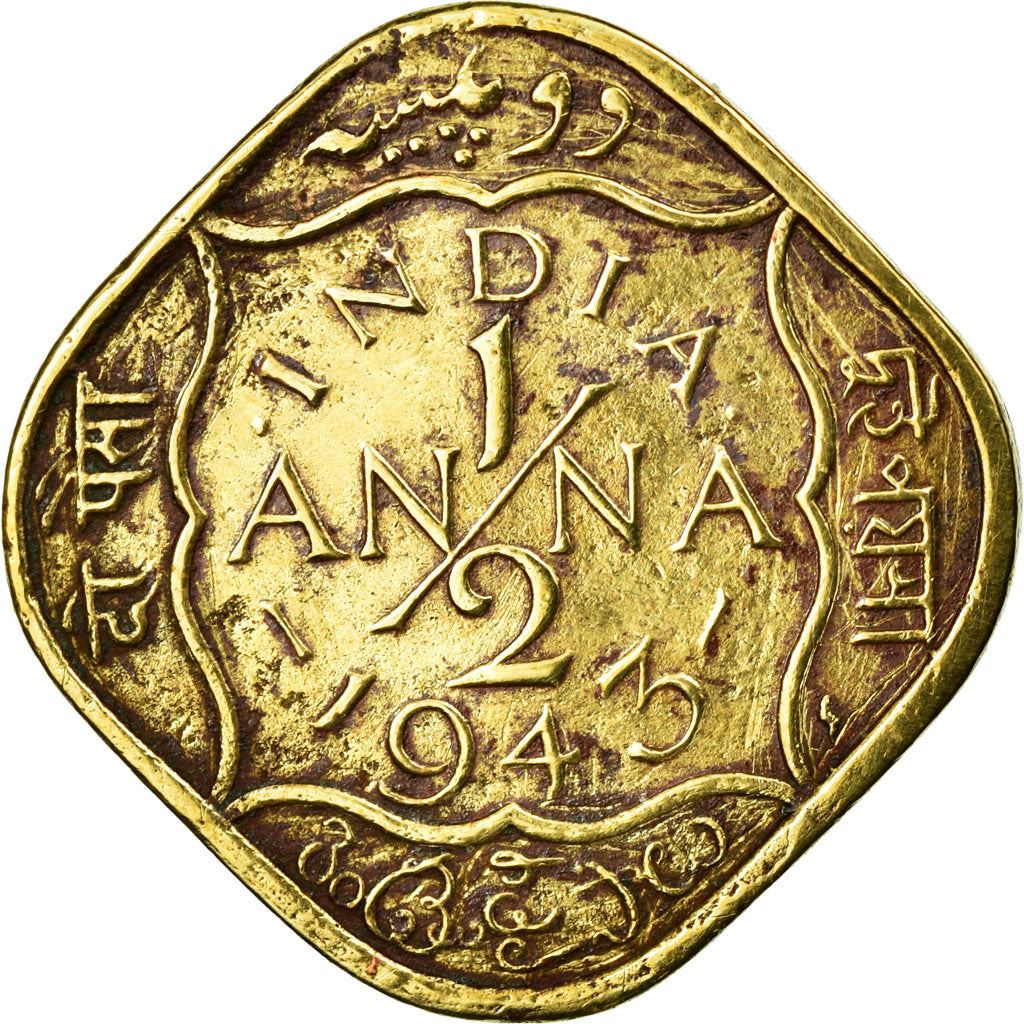 India - British | 1/2 Anna Coin | King George VI | Km:534B | 1942 - 1945