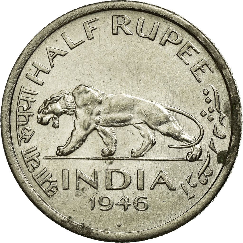 India - British | 1/2 Rupee Coin | King George VI | Km:553 | 1946 - 1947