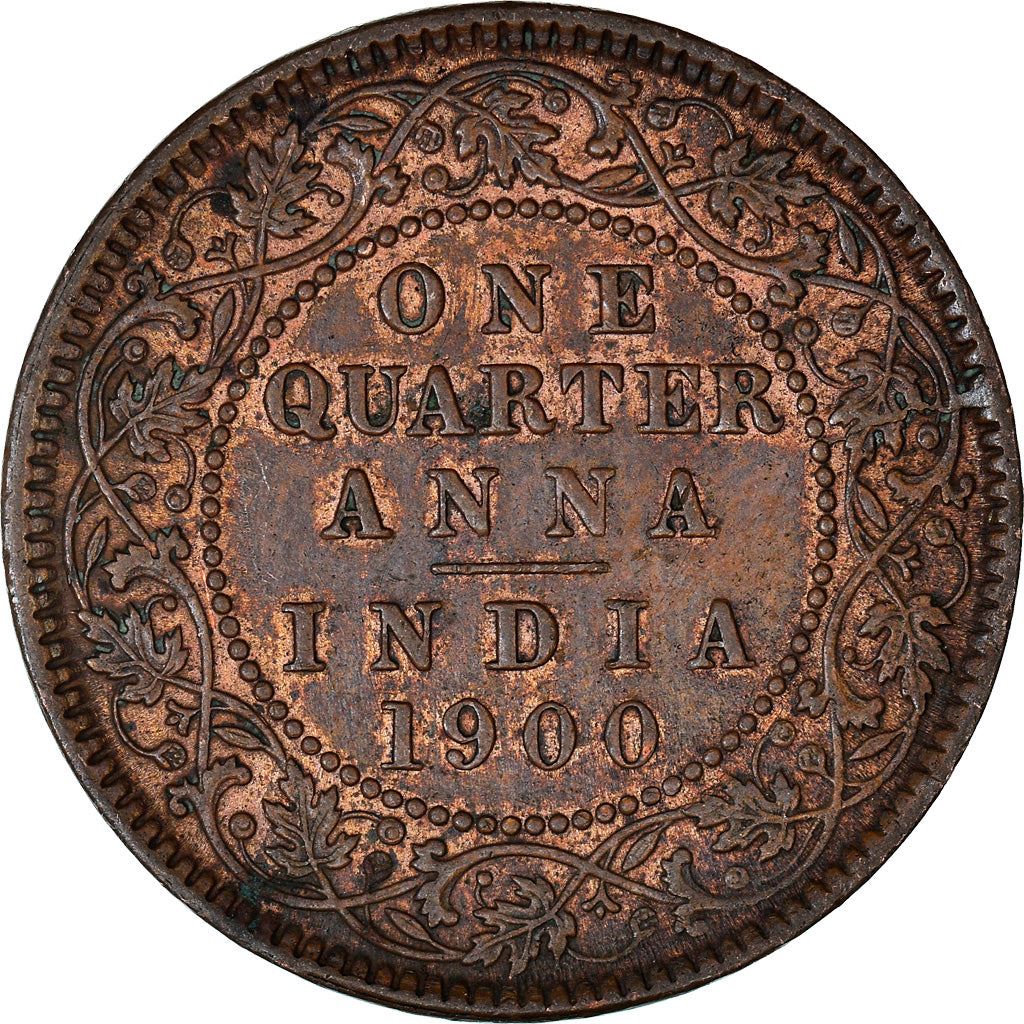 India - British | 1/4 Anna Coin | Queen Victoria | Km:486 | 1877 - 1901