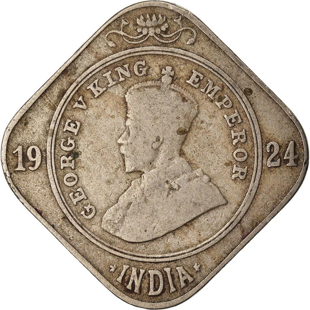 India - British | 2 Annas Coin | King George V | Km:516 | 1918 - 1936