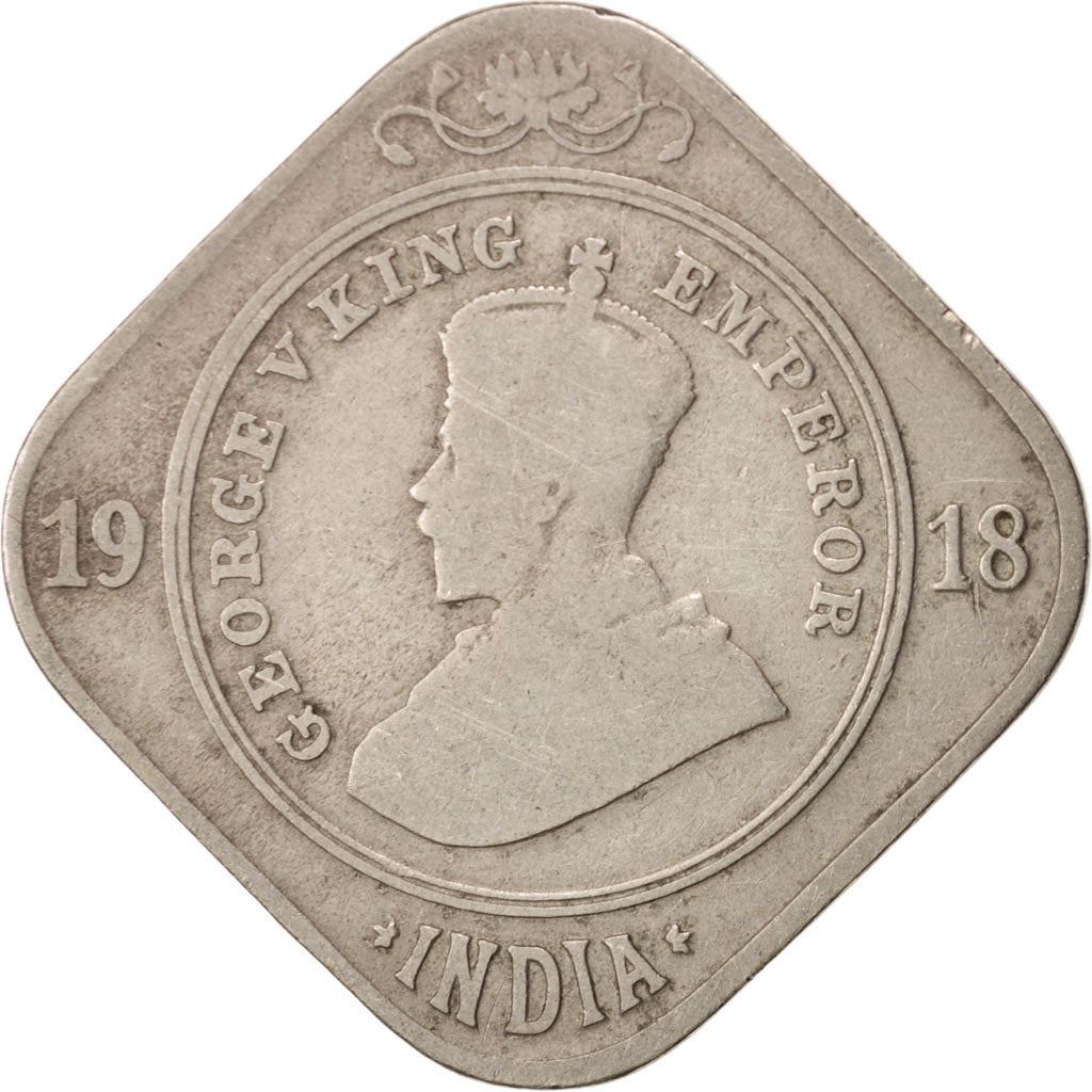 India - British | 2 Annas Coin | King George V | Km:516 | 1918 - 1936