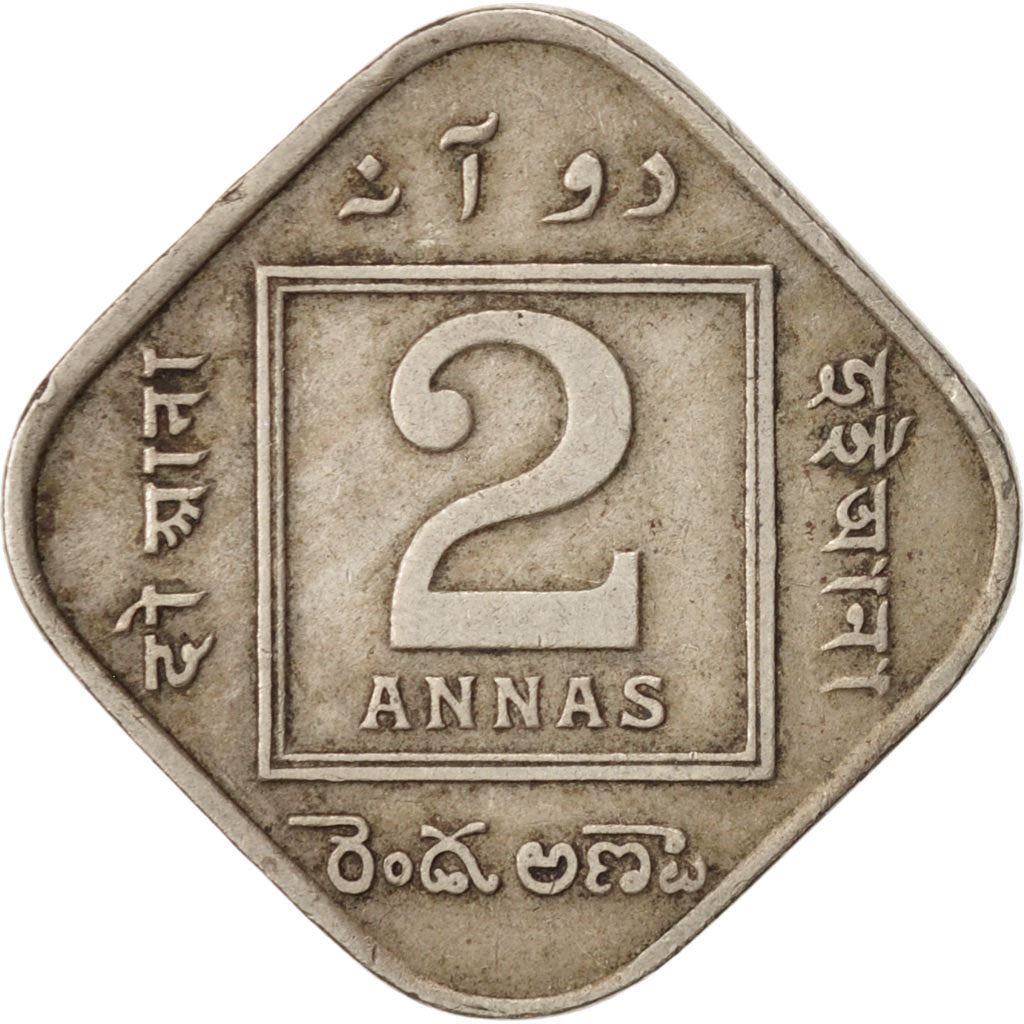 India - British | 2 Annas Coin | King George V | Km:516 | 1918 - 1936