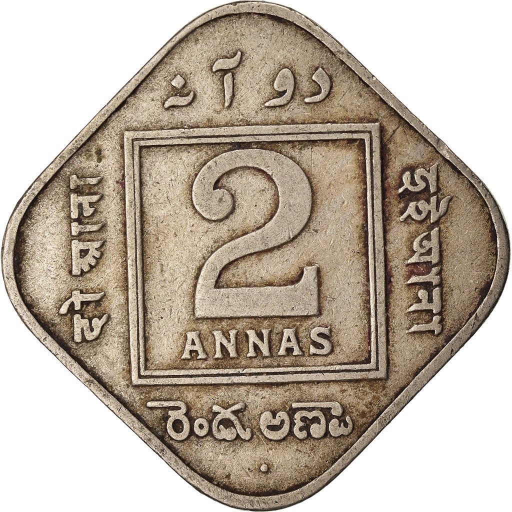 India - British | 2 Annas Coin | King George V | Km:516 | 1918 - 1936