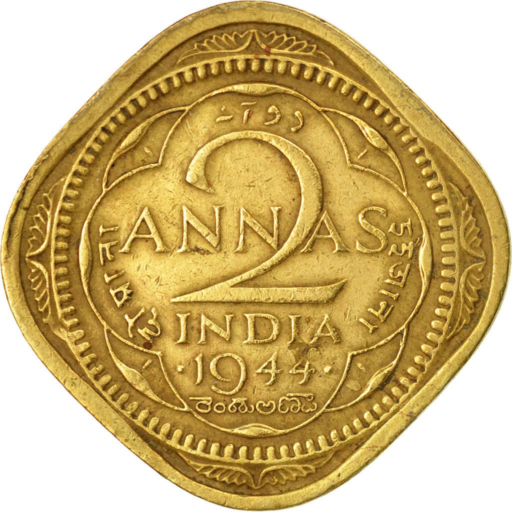 India - British | 2 Annas Coin | King George VI | Km:541A | 1942 - 1944