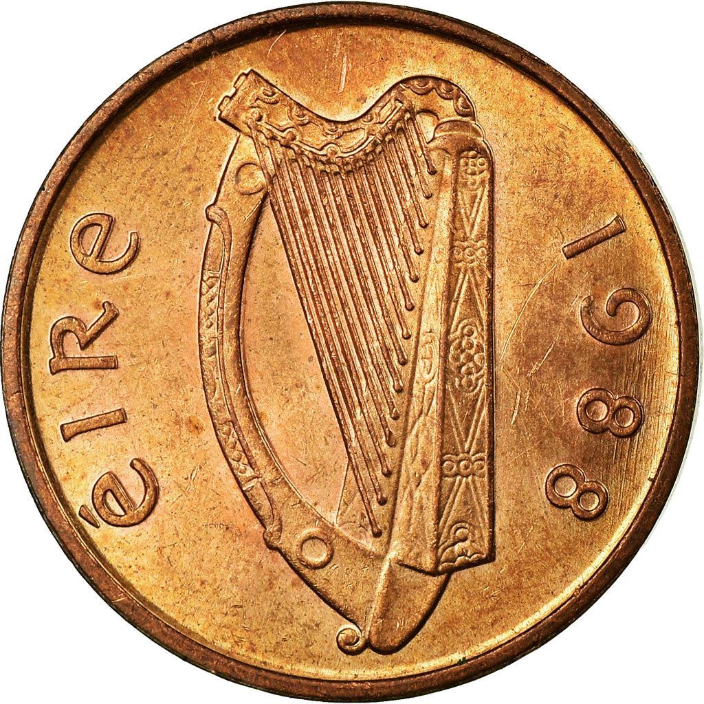 Ireland Coin Irish 1 Penny | Harp | Book of Kells | KM20a | 1988 - 2000