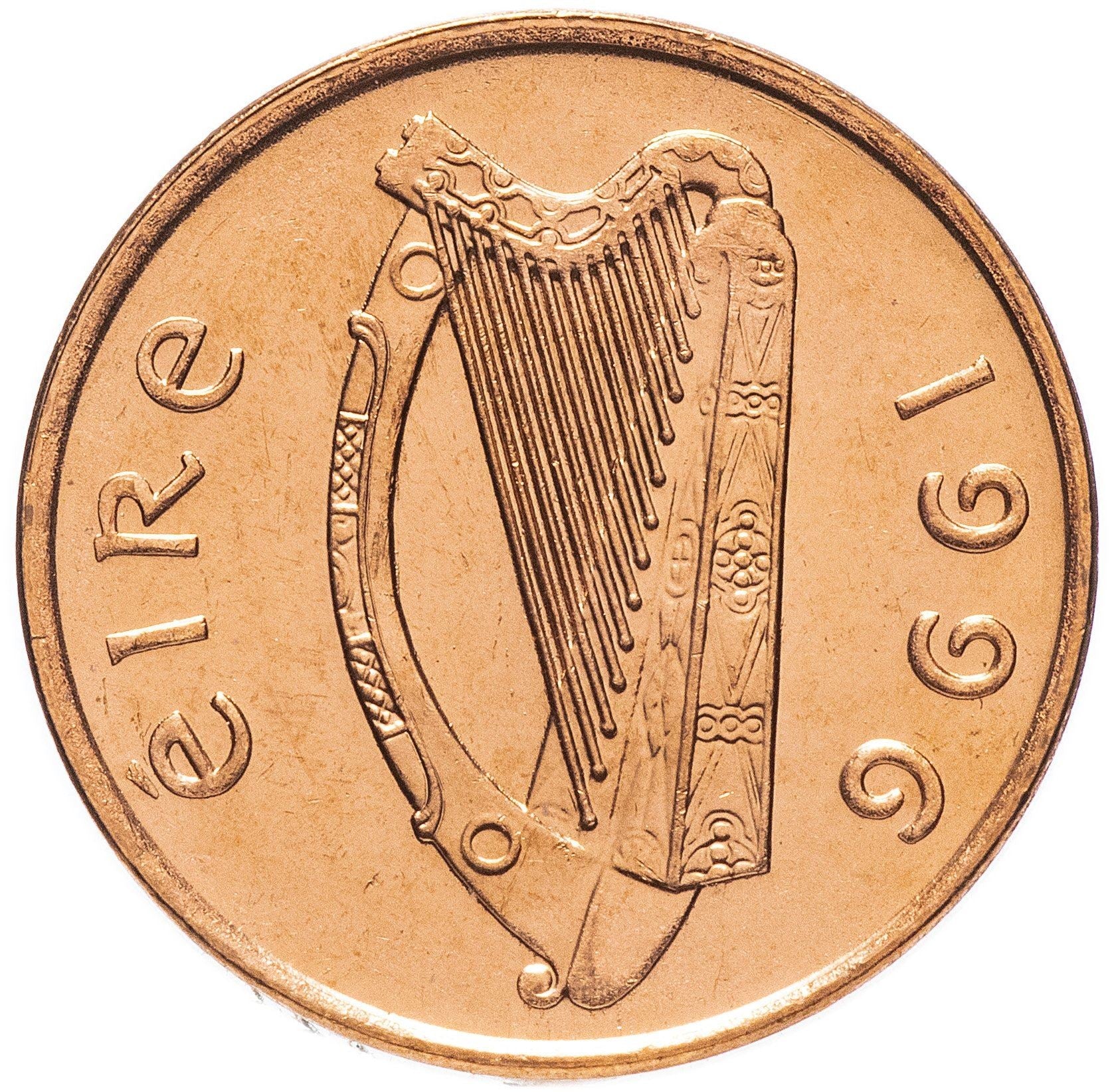 Ireland Coin Irish 1 Penny | Harp | Book of Kells | KM20a | 1988 - 2000