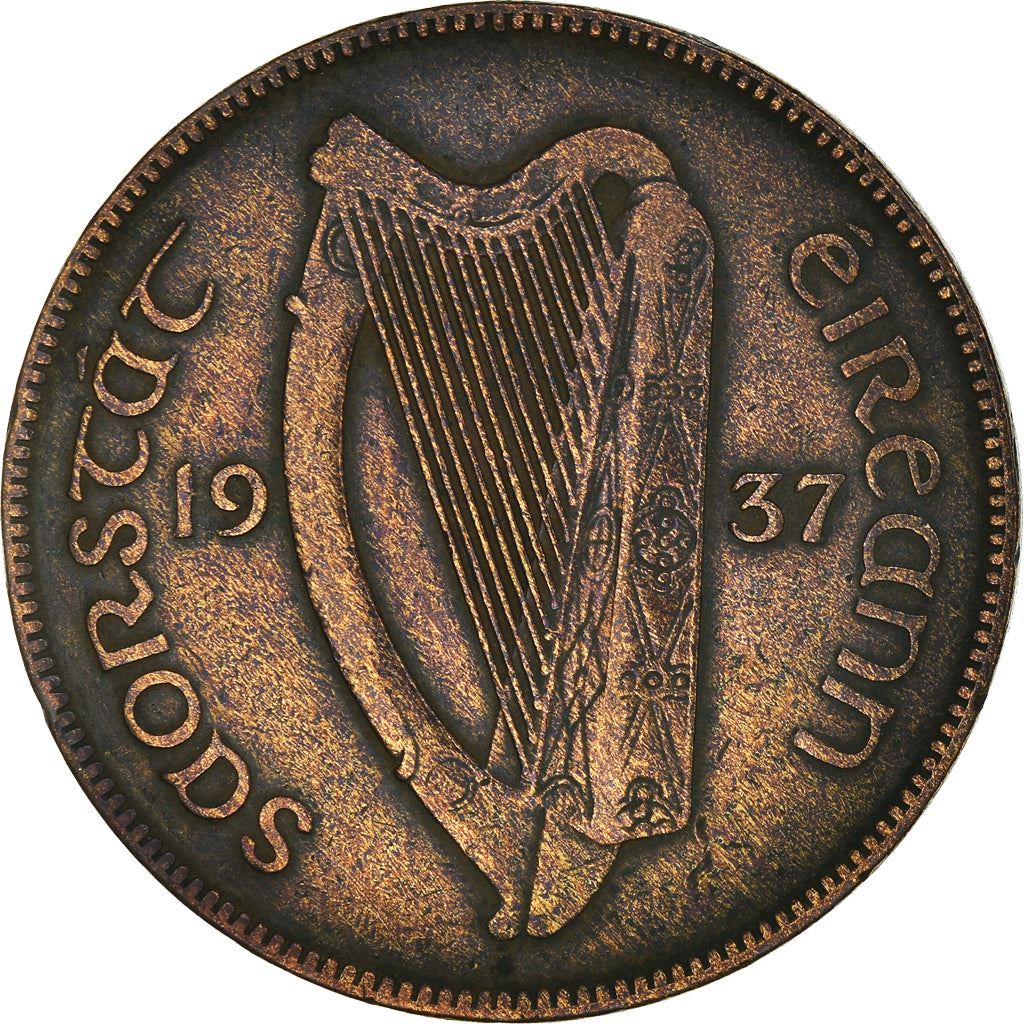 Ireland Coin Irish 1 Pingin | Celtic Harp | Hen | Chick | KM3 | 1928 - 1937