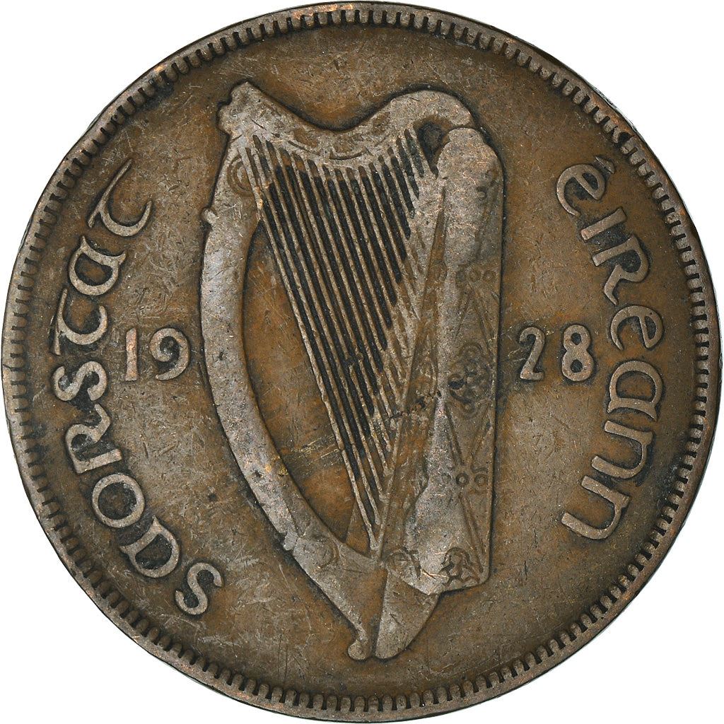 Ireland Coin Irish 1 Pingin | Celtic Harp | Hen | Chick | KM3 | 1928 - 1937