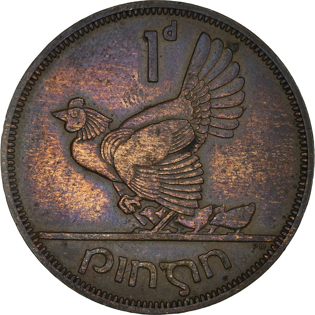 Ireland Coin Irish 1 Pingin | Harp | Hen | Chick | KM11 | 1938 - 1968