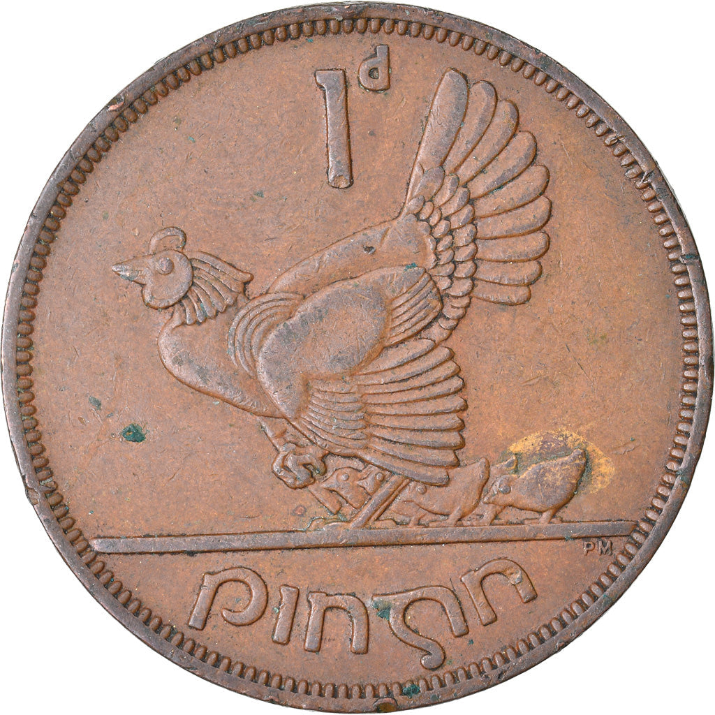 Ireland Coin Irish 1 Pingin | Harp | Hen | Chick | KM11 | 1938 - 1968