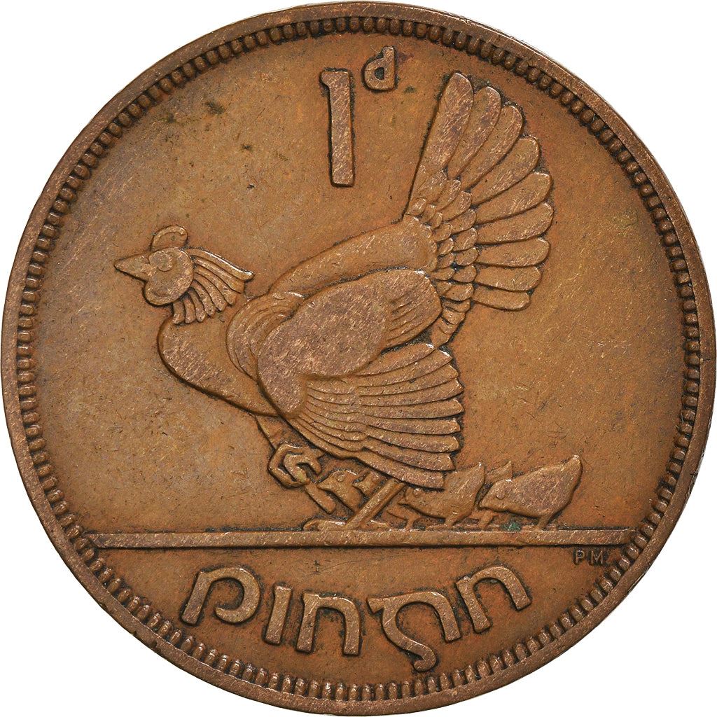 Ireland Coin Irish 1 Pingin | Harp | Hen | Chick | KM11 | 1938 - 1968