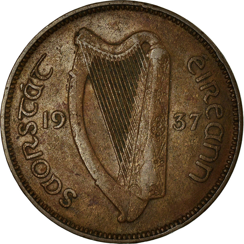 Ireland Coin Irish ½ Pingin | Swine | Celtic Harp | KM2 | 1928 - 1937