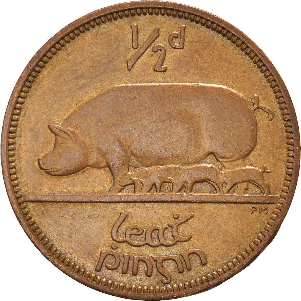 Ireland Coin Irish ½ Pingin | Swine | Harp | KM10 | 1939 - 1967