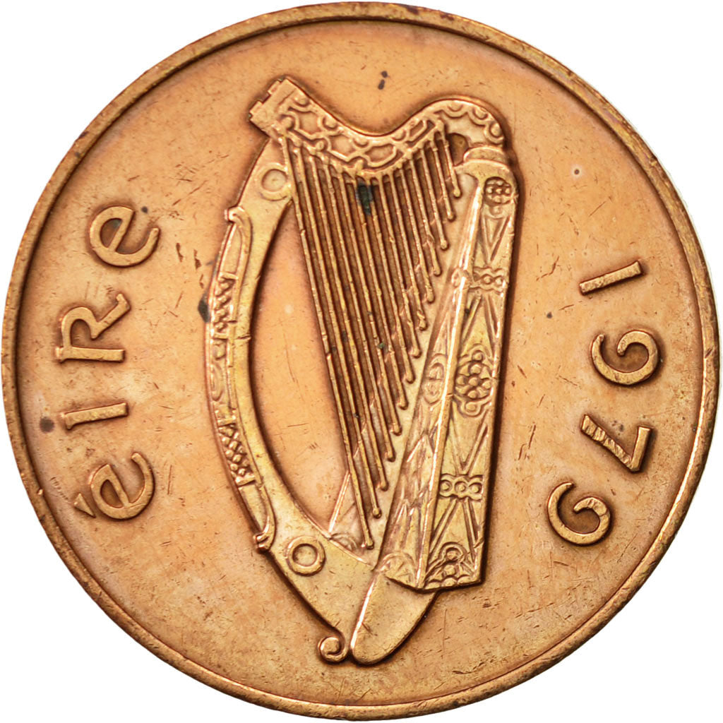 Ireland Coin Irish 2 Pence | Harp | Book of Kells | KM21 | 1971 - 1988