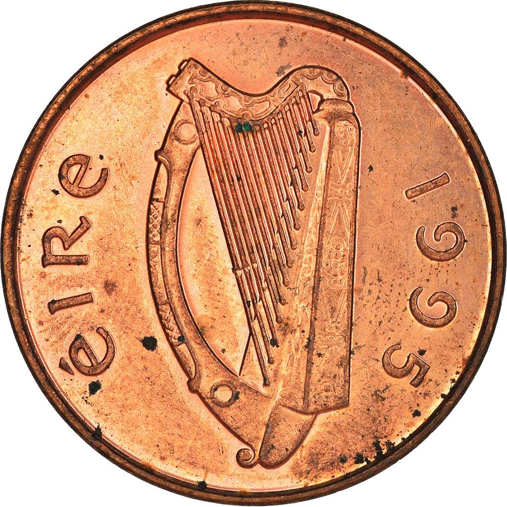 Ireland Coin Irish 2 Pence | Harp | Book of Kells | KM21a | 1988 - 2000