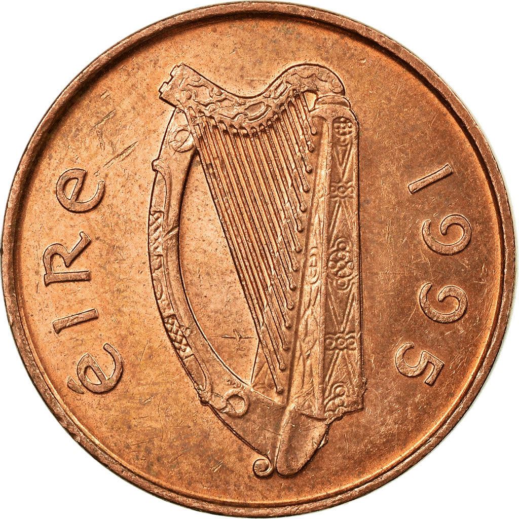 Ireland Coin Irish 2 Pence | Harp | Book of Kells | KM21a | 1988 - 2000