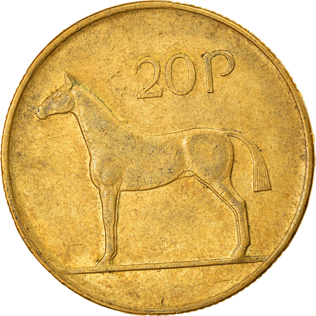 Ireland Coin Irish 20 Pence | Harp | Hunting Horse | KM25 | 1985 - 2000