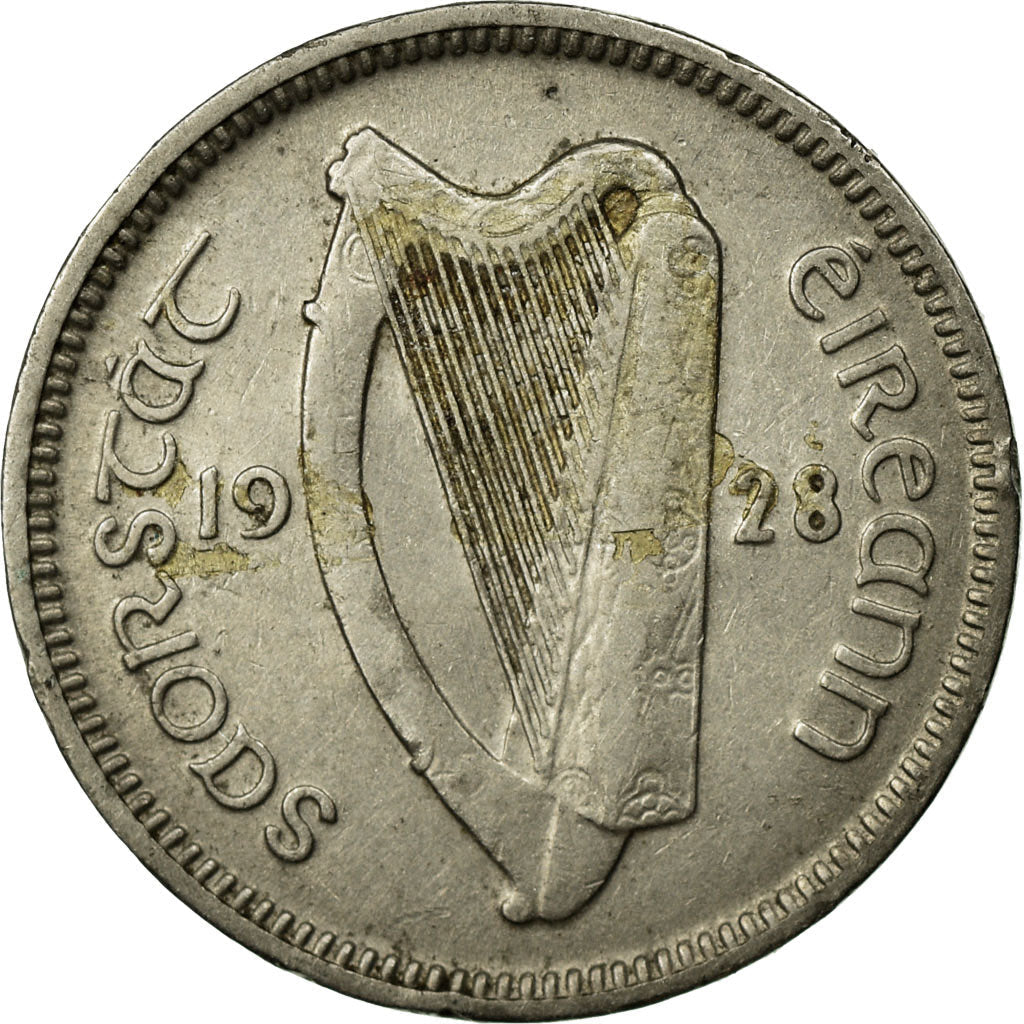 Ireland Coin Irish 3 Pingin | Hare | Celtic Harp | KM4 | 1928 - 1935