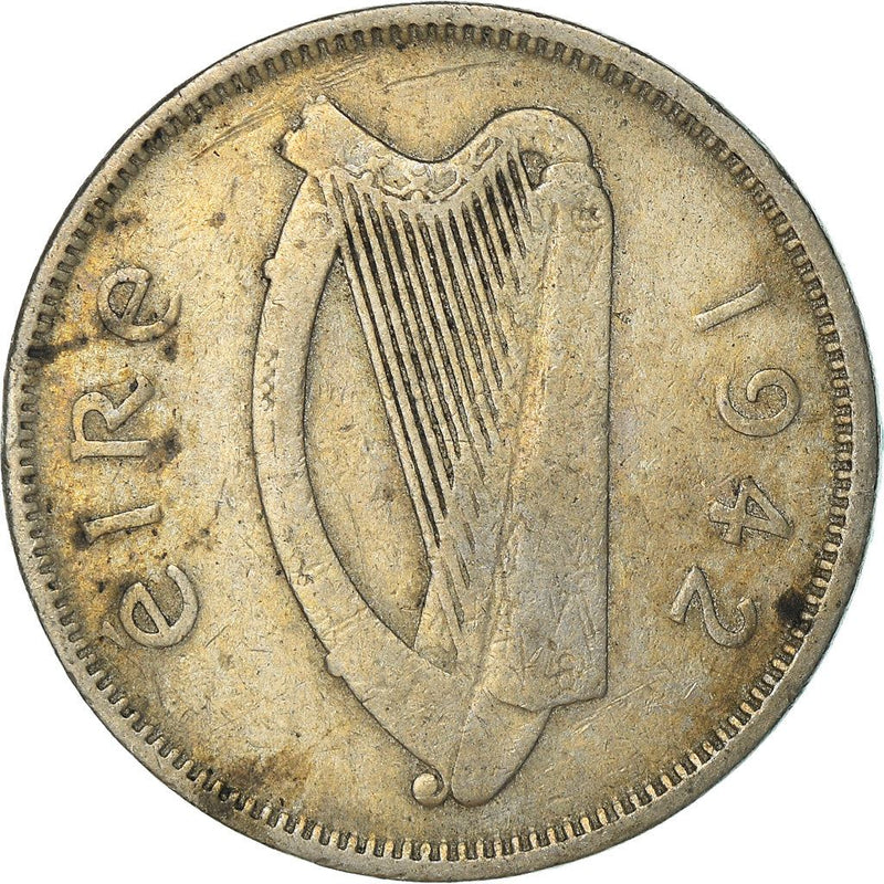 Ireland Coin Irish 6 Pingin | Celtic Harp | Irish Wolfhound | KM13a | 1942 - 1969