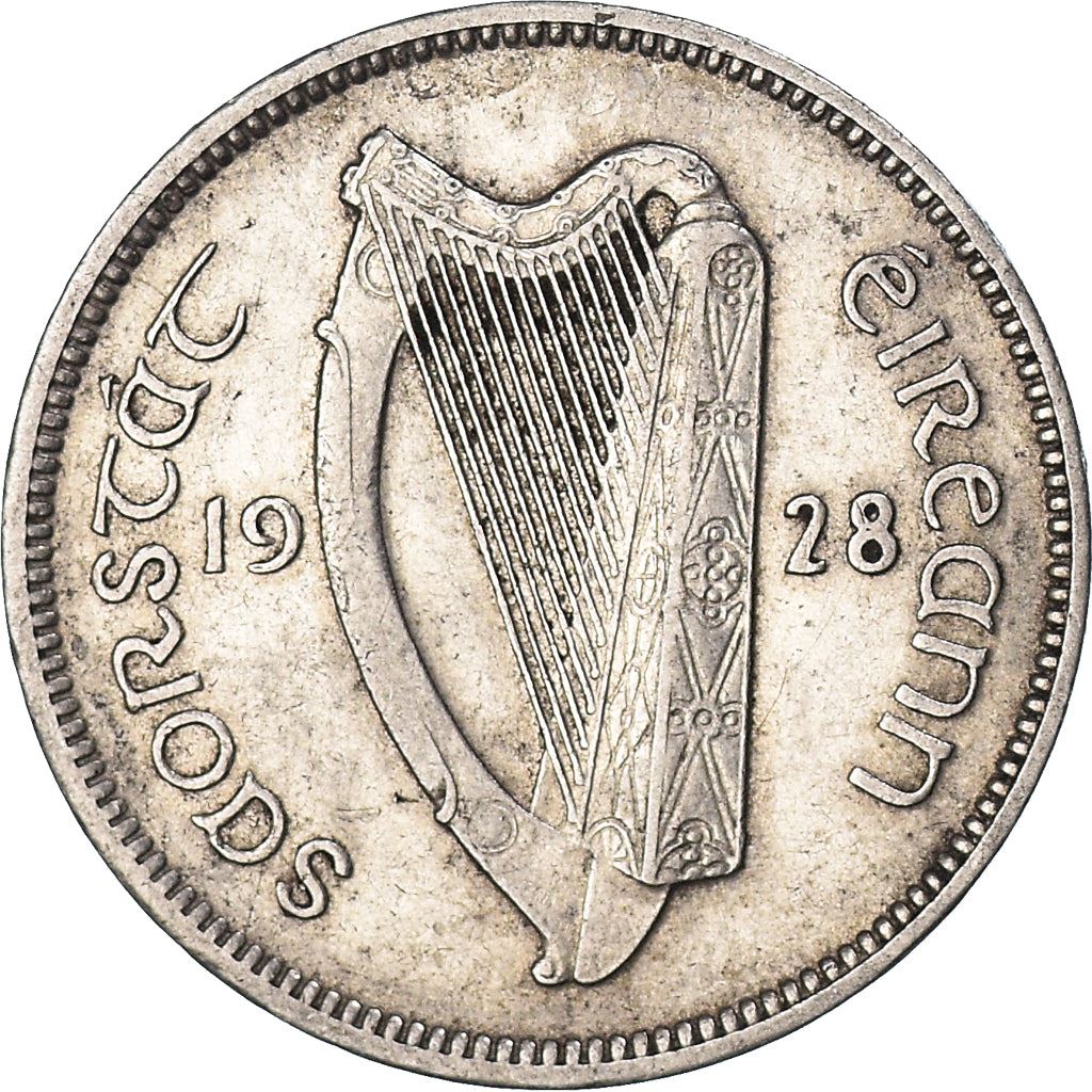 Ireland Coin Irish 6 Pingin | Celtic Harp | Irish Wolfhound | KM5 | 1928 - 1935