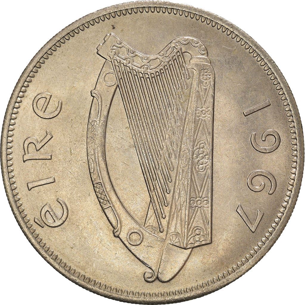 Irish 1/2 Coroin Coin | Celtic Harp | Hunter Horse | KM16a | 1951 - 1967