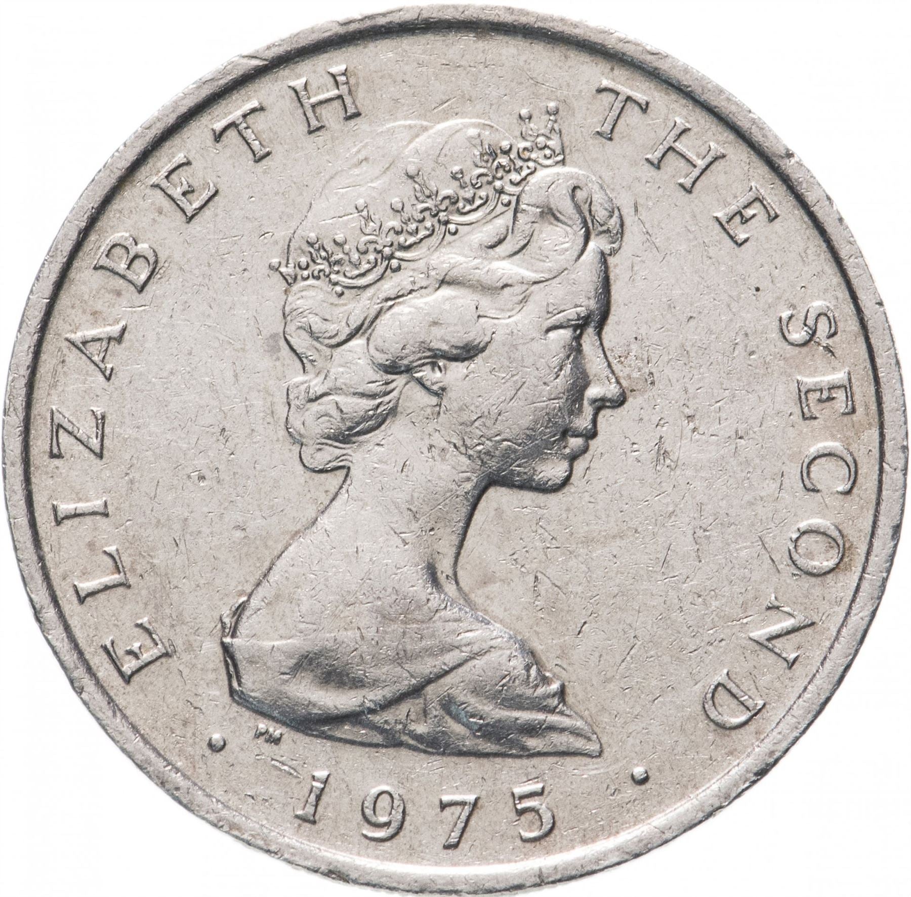 Isle of Man | 10 New Pence Coin | Queen Elizabeth II | Triskelion | KM23 | 1971 - 1975