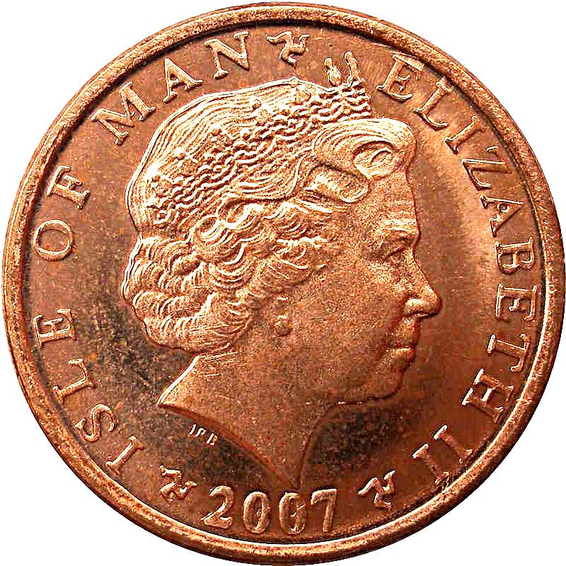 Isle of Man Coin Man 1 Penny | Queen Elizabeth II | Santon War Memorial | KM1253 | 2004 - 2016