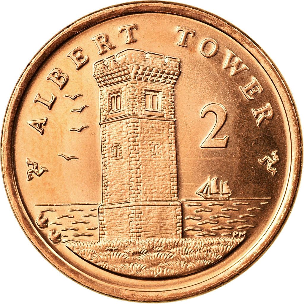 Isle of Man Coin Man 2 Pence | Queen Elizabeth II | Albert Tower | KM1254 | 2004 - 2016