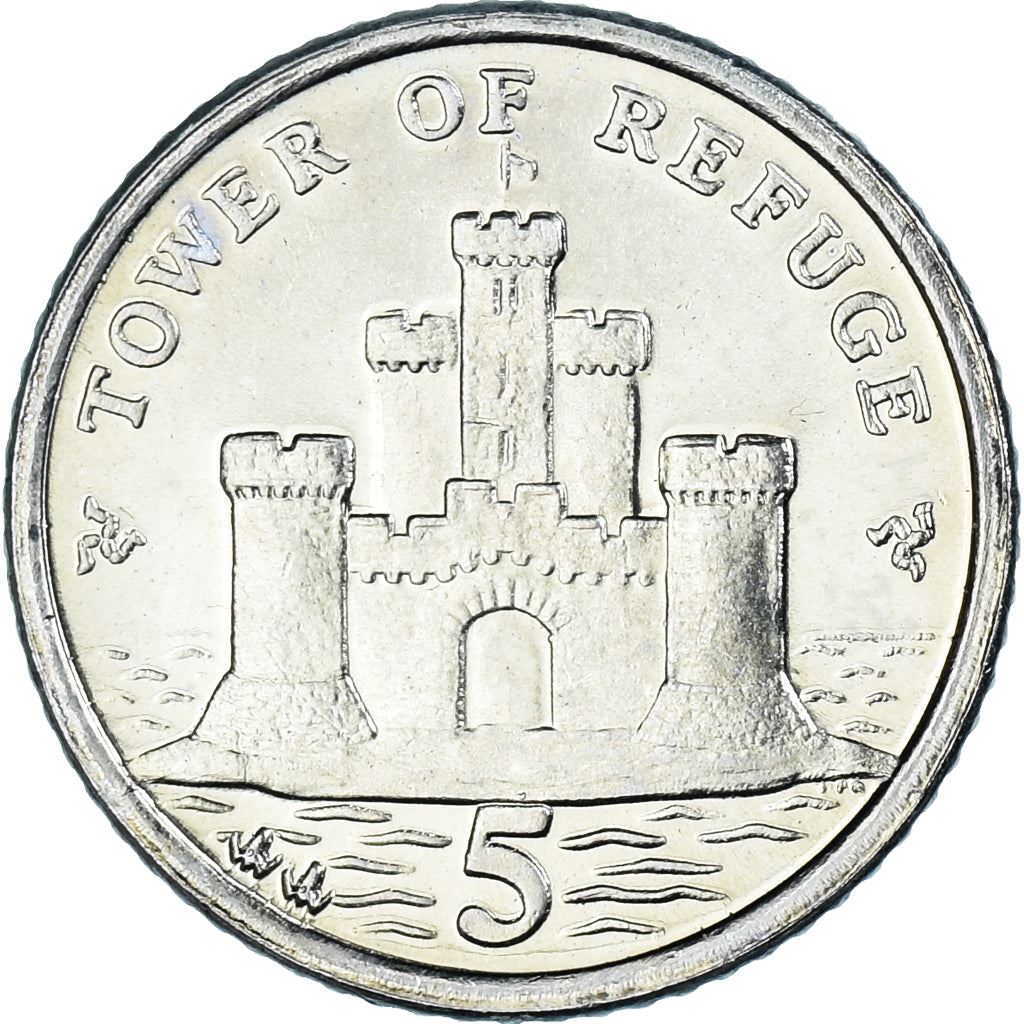 Isle of Man Coin Man 5 Pence | Queen Elizabeth II | Refuge Tower | KM1255 | 2004 - 2016