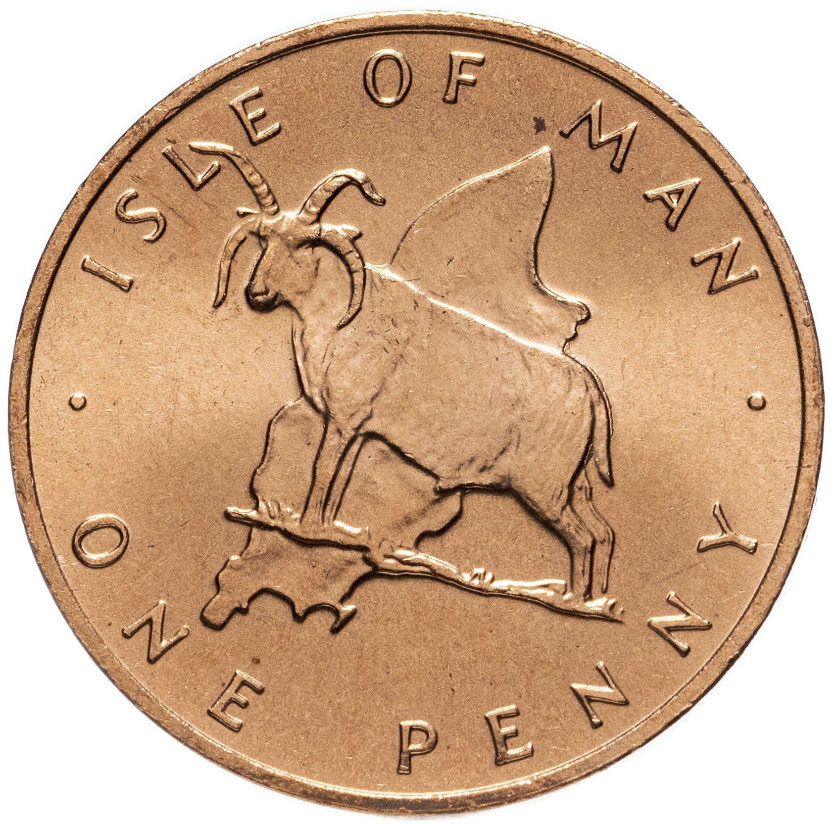 Isle of Man Coin Manx 1 Penny | Queen Elizabeth II | Loaghtan Sheep | KM33 | 1976 - 1979